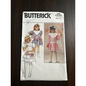 3784 Vintage Butterick SEWING Pattern Girls Dress Party Evening Gown Size 5 6 6x